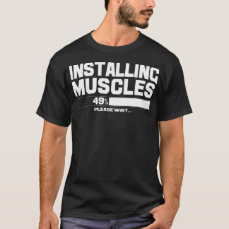 Het installeren van spieren Gelieve te wachten Spo T-shirt