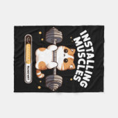 Het installeren van spieren wacht alsjeblieft grap fleece deken (Voorkant (Horizontaal))