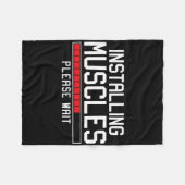 Het installeren van spieren wacht alsjeblieft grap fleece deken (Voorkant (Horizontaal))