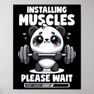 Het installeren van spieren, wacht Panda Lifting G Poster