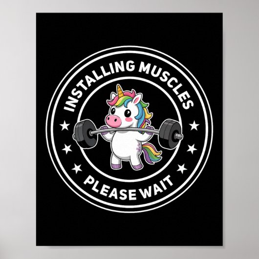 Het installeren van Spieren Wacht Schattigee Gym U Poster (Voorkant)