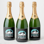 Het instapparadijs moet tropisch zijn sparkling wijnetiket (Flessen)
