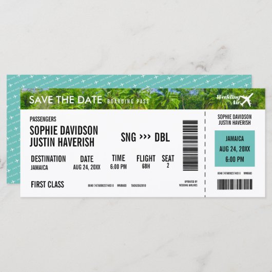 Het instappen Beach van de Pas sparen de Datum (Voorkant / Achterkant)