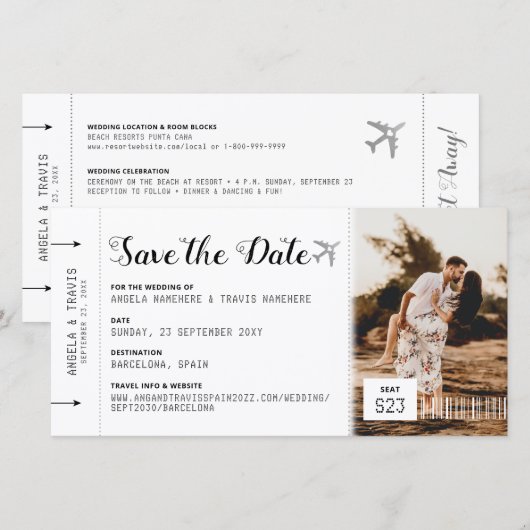 Het instappen de Bestemming van de Pas sparen de T (Voorkant / Achterkant)