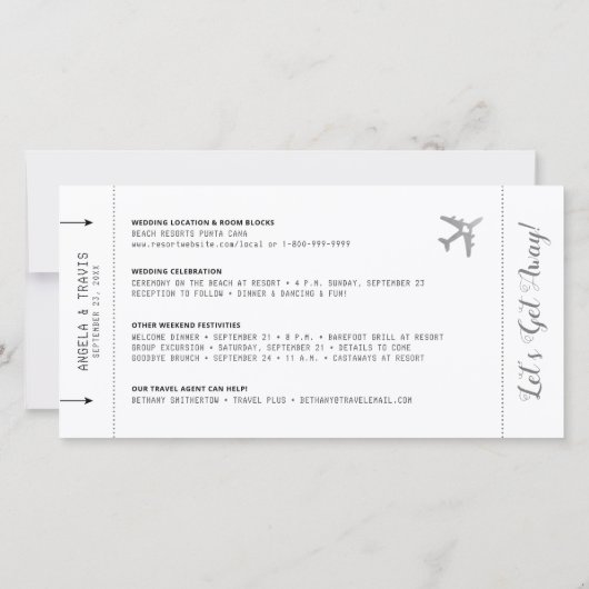 Het instappen de Bestemming van de Pas sparen de T (Achterkant)