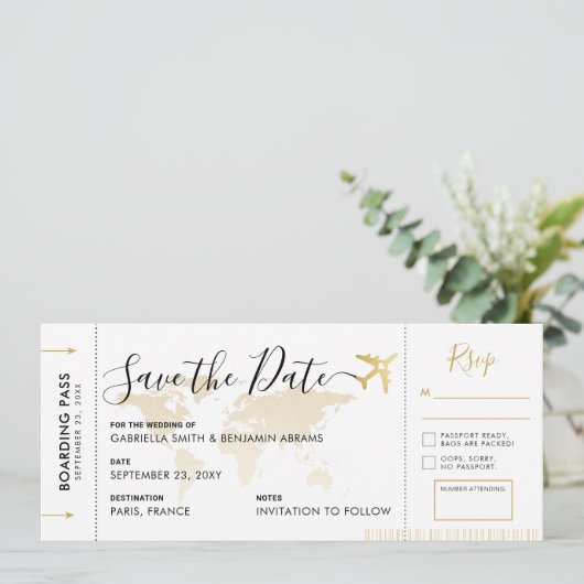 Het instappen Pass sparen de Datum met in bijlage Save The Date (Staand voorkant)