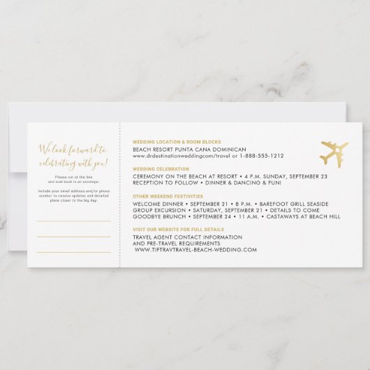 Het instappen Pass sparen de Datum met in bijlage  Save The Date (Achterkant)