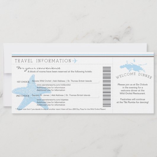 Het instappen van Pass aan St. Thomas Wedding Trav Kaart (Voorkant)