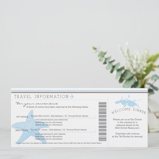 Het instappen van Pass aan St. Thomas Wedding Trav Kaart (Staand voorkant)