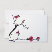 Het instemmen van het met Dubbele Geluk Sakura RSVP Kaartje (Achterkant)