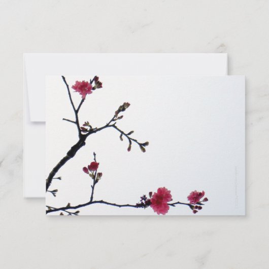 Het instemmen van het met Dubbele Geluk Sakura RSVP Kaartje (Achterkant)