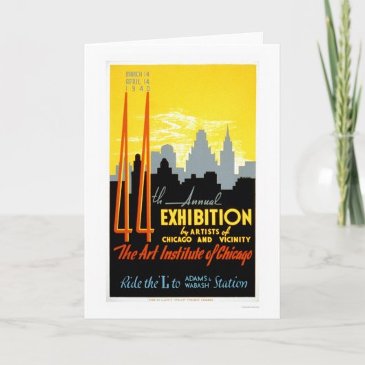 Het Instituut Chicago 1940 WPA van de kunst Kaart (Voorkant)