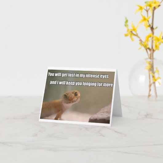 Het intense wenskaart van de Gekko van Ogen Kaart (Gele Bloem)