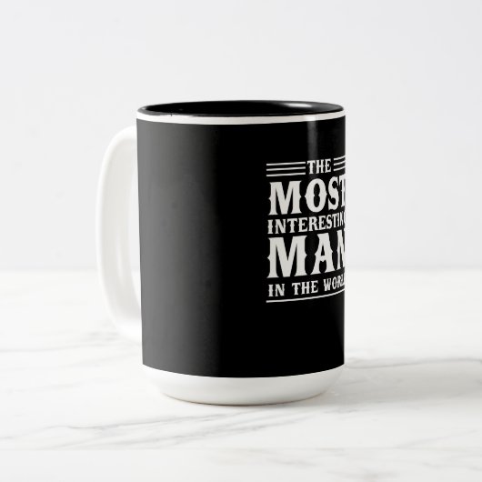 Het interessantste Man ter wereld Tweekleurige Koffiemok (Voorkant links)