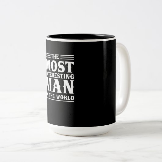 Het interessantste Man ter wereld Tweekleurige Koffiemok (Voorkant rechts)