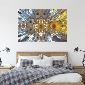 Het interieur van de Kathedraal van de Sagrada Fam Canvas Afdruk