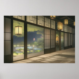 Het interieur van een gezellig huis poster