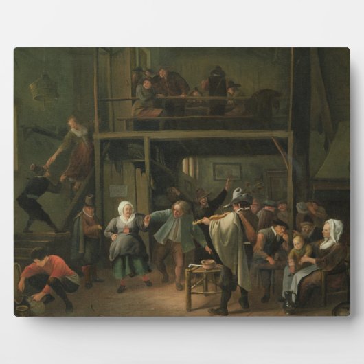 Het interieur van een Tavern met een paar dat aan Fotoplaat (Voorkant)