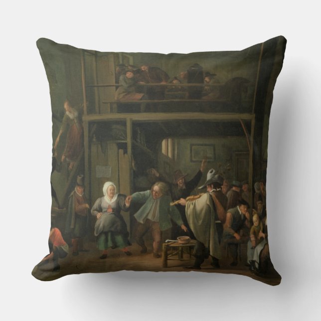 Het interieur van een Tavern met een paar dat aan  Kussen (Voorkant)