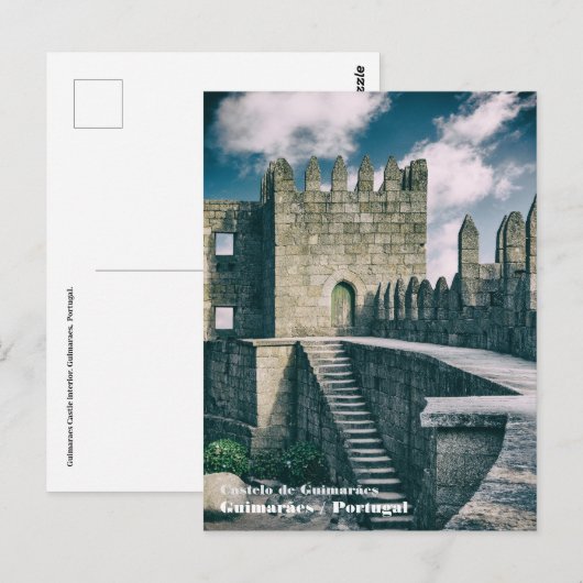 Het interieur van Guimaraes Castle. Guimaraes, Por Briefkaart (Voorkant / Achterkant)