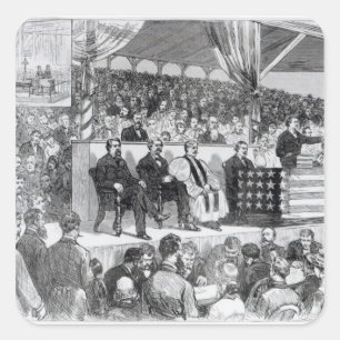 Het internationale katoenoverzicht van Atlanta Vierkante Sticker