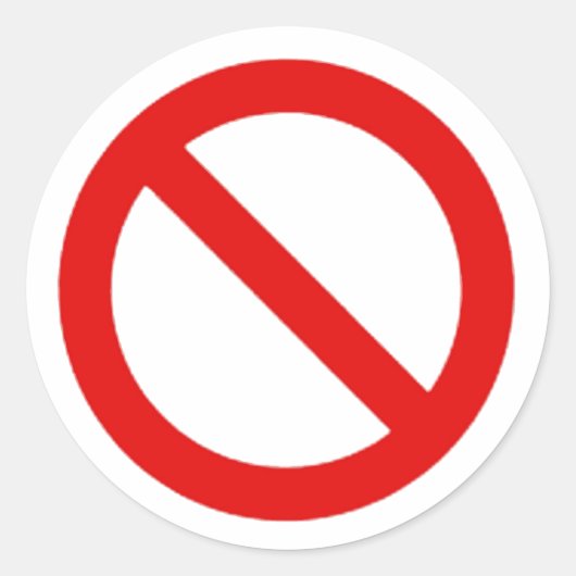 Het internationale nr. symbool ronde sticker (Voorkant)