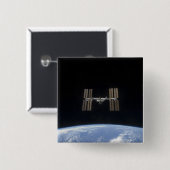 Het internationale ruimtestation 7 vierkante button 5,1 cm (Voorkant /achterkant)