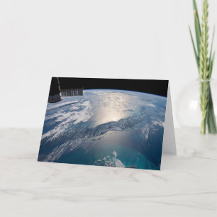 Het internationale ruimtestation boven de Atlantis Kaart