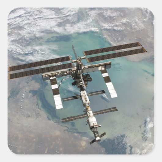 Het internationale ruimtestation vierkante sticker (Voorkant)