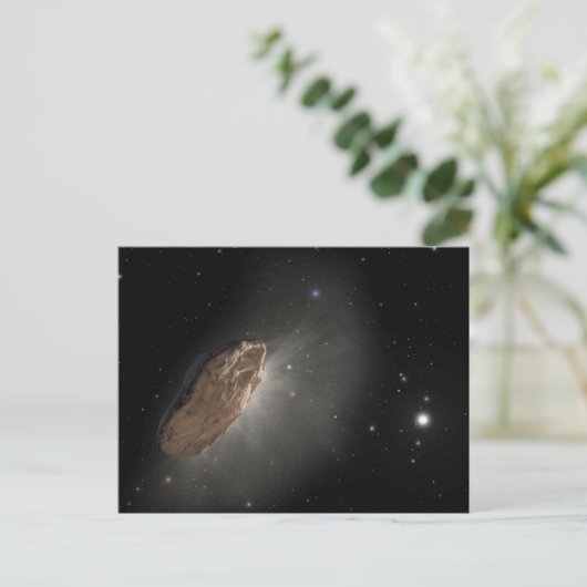 Het interstellaire object Oumuamua. Briefkaart (Staand voorkant)