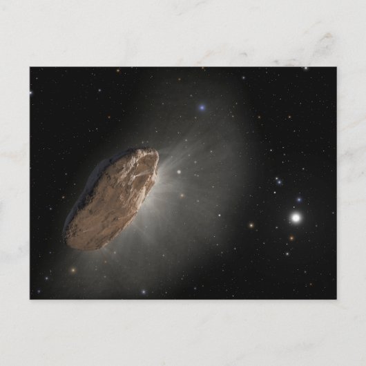 Het interstellaire object Oumuamua. Briefkaart (Voorkant)