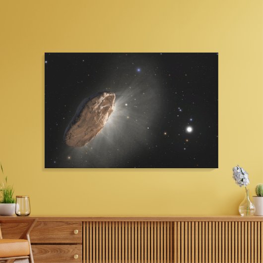 Het interstellaire object Oumuamua. Canvas Afdruk (Insitu (Woonkamer))