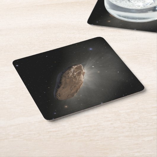 Het interstellaire object Oumuamua. Kartonnen Onderzetters (Schuin)