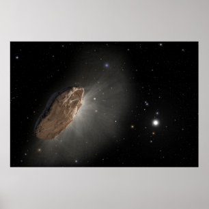 Het interstellaire object Oumuamua. Poster