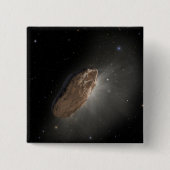 Het interstellaire object Oumuamua. Vierkante Button 5,1 Cm (Voorkant)