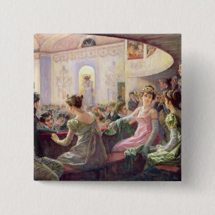 Het interval in het theater vierkante button 5,1 cm