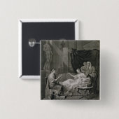 Het interview met Augustus en Cleopatra, gegraveer Vierkante Button 5,1 Cm (Voorkant /achterkant)