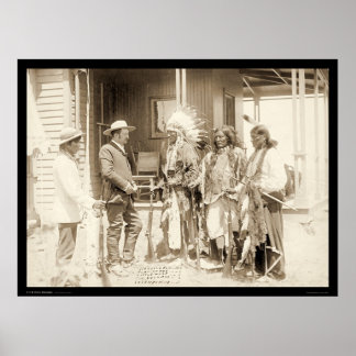 Het interviewen van drie Cheyenne-indianen SD 1887 Poster