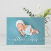 Het introduceren van Baby met wit manuscript Kaart (Staand voorkant)