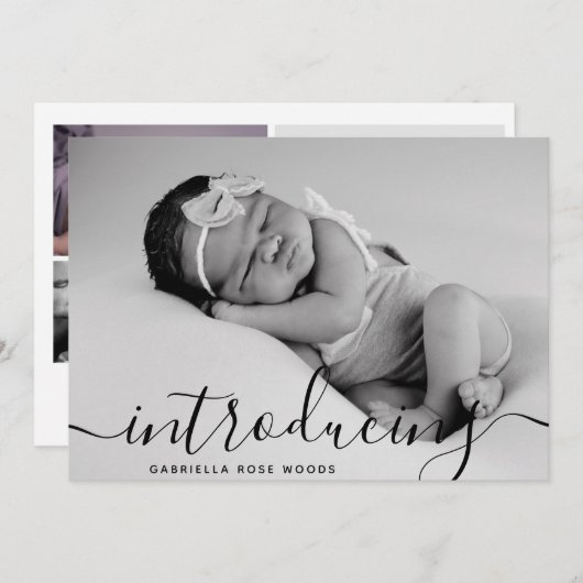 Het introduceren van de Aangepaste Foto van het Ma Aankondiging (Voorkant / Achterkant)