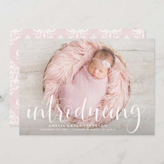 Het introduceren van Handgeschreven Manuscript bek Aankondiging (Voorkant / Achterkant)