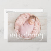 Het introduceren van Handgeschreven Manuscript bek Aankondigingskaart (Voorkant / Achterkant)