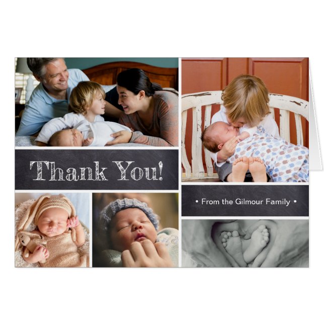 Het introduceren van Tweede foto's van baby Dank u (Voorkant Horizontaal)