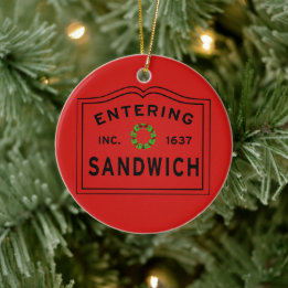 Het invoeren Sandwich MA Kerstmis Keramisch Ornament