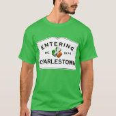 Het invoeren van Charlestown Road Sign Charlestown T-shirt (Voorkant)