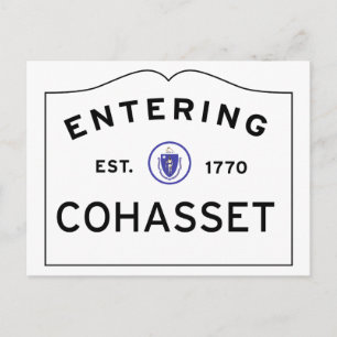 Het invoeren van COHASSET MASSACHUSETTS Street Sig Briefkaart