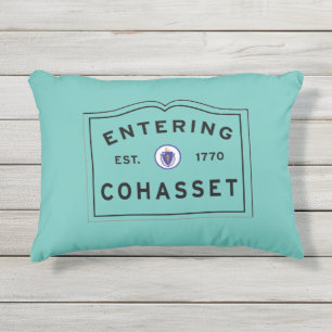 Het invoeren van COHASSET MASSACHUSETTS Street Sig Buitenkussen