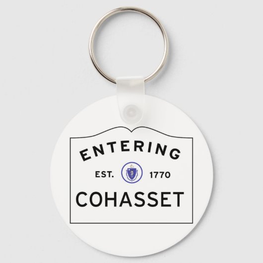 Het invoeren van COHASSET MASSACHUSETTS Street Sig Sleutelhanger (Voorkant)