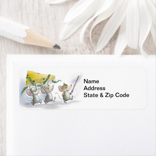 Het invoeren van het etiket van de kerstkaas (Insitu)