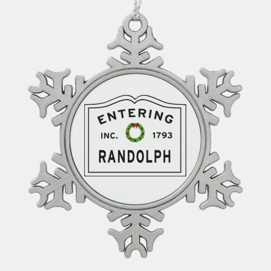 Het invoeren van Randolph MA Snowflake Framed Orna Tin Sneeuwvlok Ornament (Voorkant)